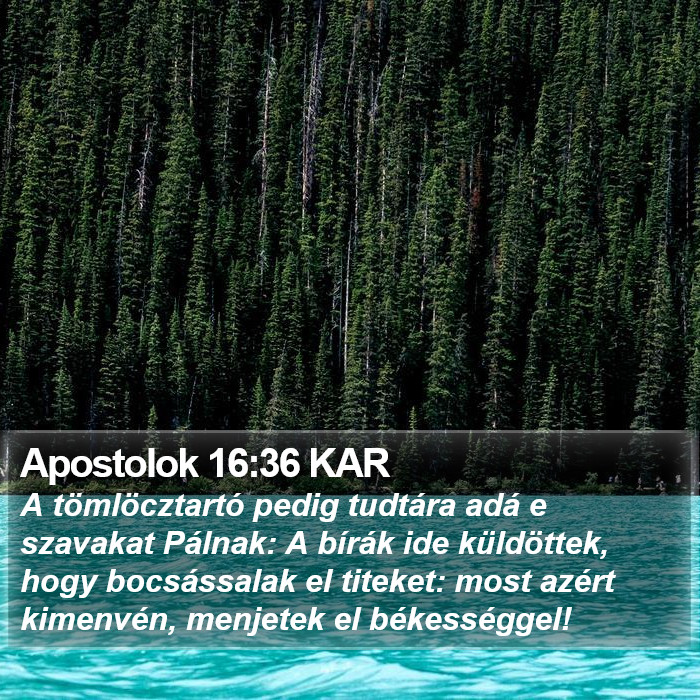 Apostolok 16:36 KAR Bible Study