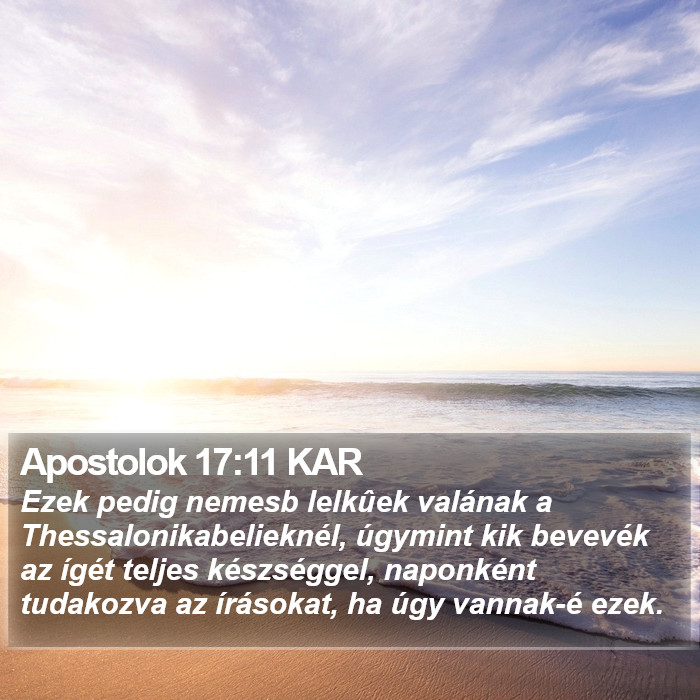 Apostolok 17:11 KAR Bible Study