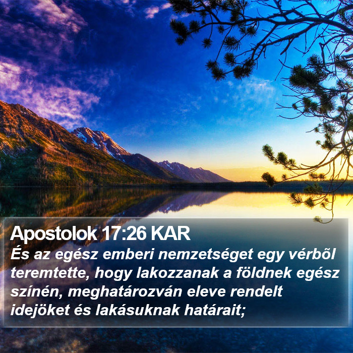 Apostolok 17:26 KAR Bible Study