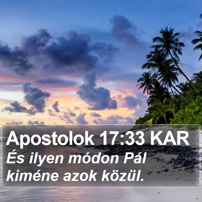 Apostolok 17:33 KAR Bible Study