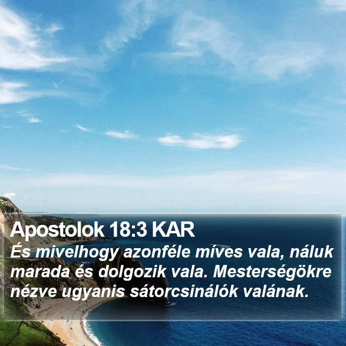 Apostolok 18:3 KAR Bible Study