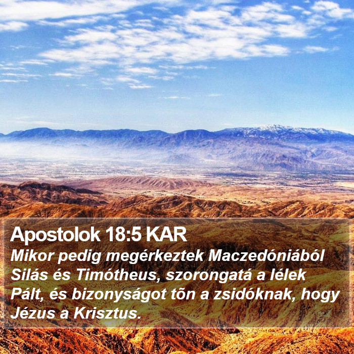 Apostolok 18:5 KAR Bible Study