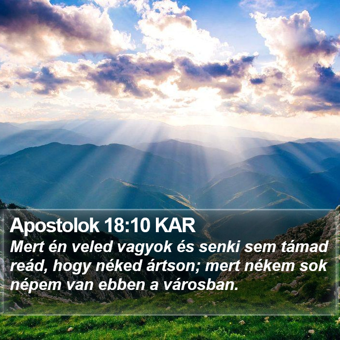Apostolok 18:10 KAR Bible Study