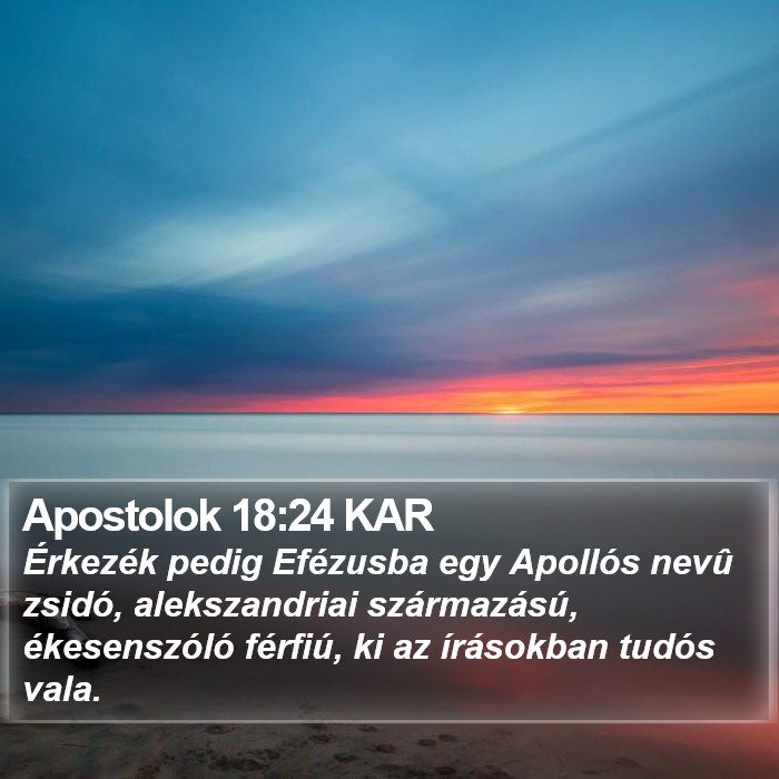 Apostolok 18:24 KAR Bible Study