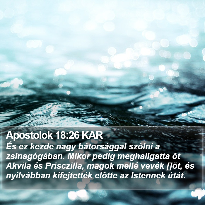 Apostolok 18:26 KAR Bible Study