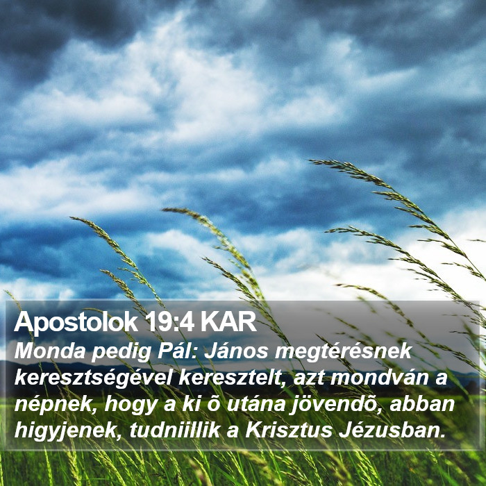 Apostolok 19:4 KAR Bible Study