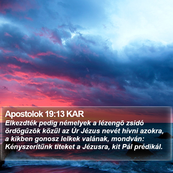 Apostolok 19:13 KAR Bible Study