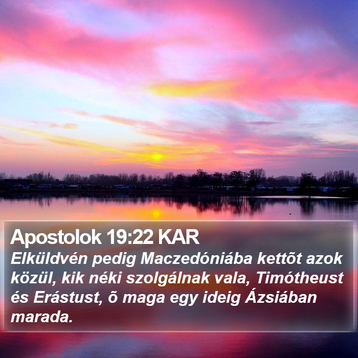 Apostolok 19:22 KAR Bible Study