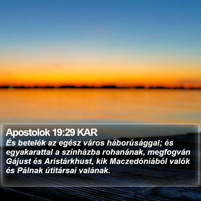 Apostolok 19:29 KAR Bible Study