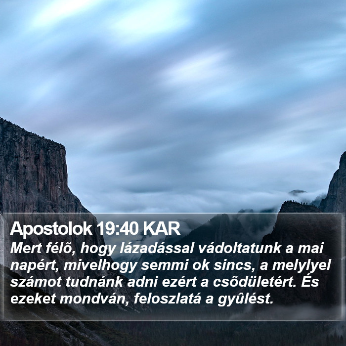 Apostolok 19:40 KAR Bible Study