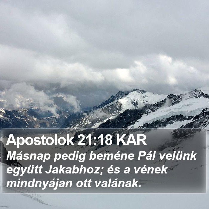 Apostolok 21:18 KAR Bible Study