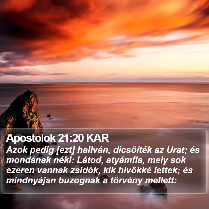 Apostolok 21:20 KAR Bible Study
