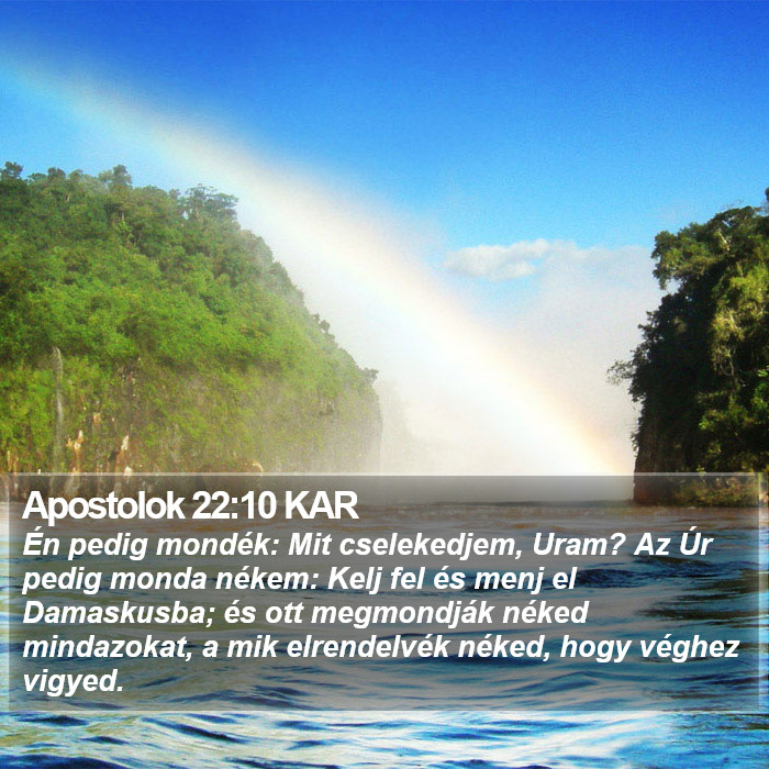 Apostolok 22:10 KAR Bible Study