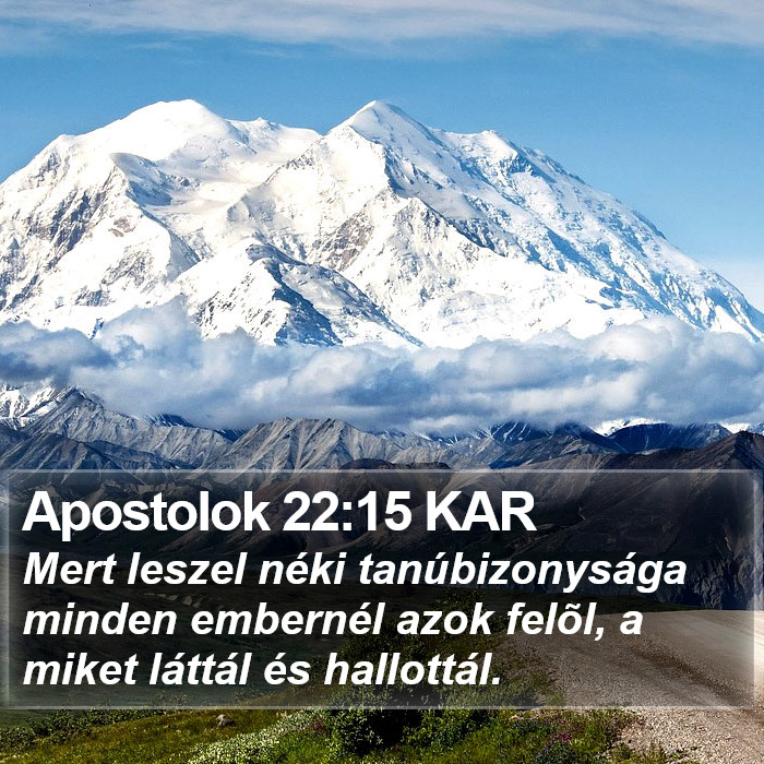 Apostolok 22:15 KAR Bible Study