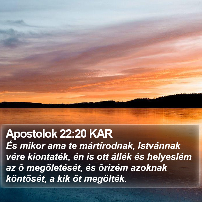 Apostolok 22:20 KAR Bible Study