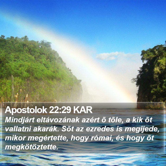 Apostolok 22:29 KAR Bible Study