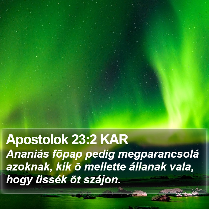 Apostolok 23:2 KAR Bible Study