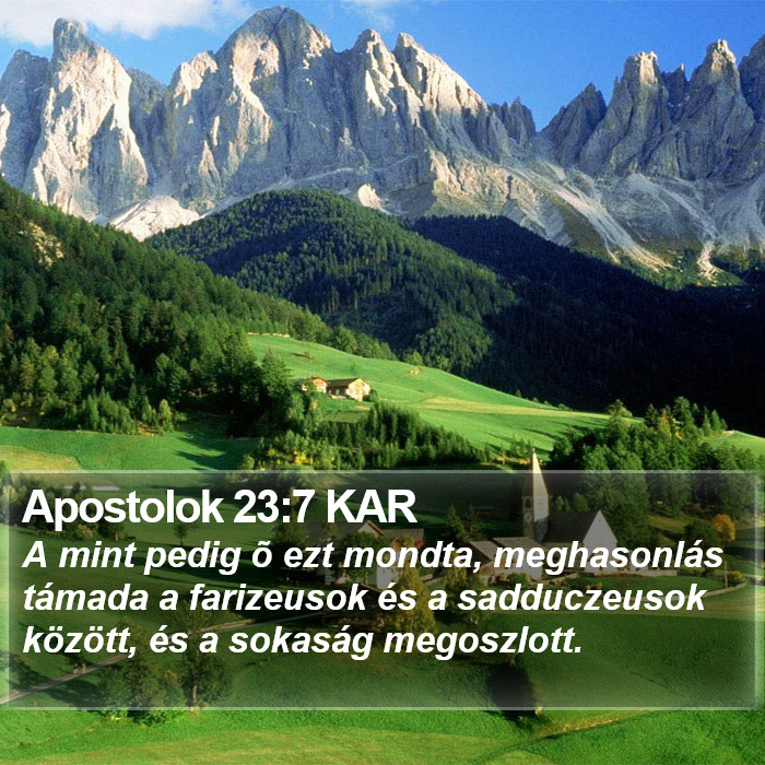Apostolok 23:7 KAR Bible Study