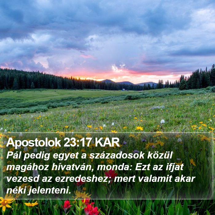 Apostolok 23:17 KAR Bible Study