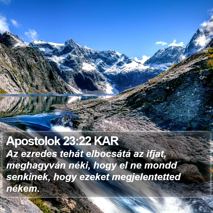 Apostolok 23:22 KAR Bible Study