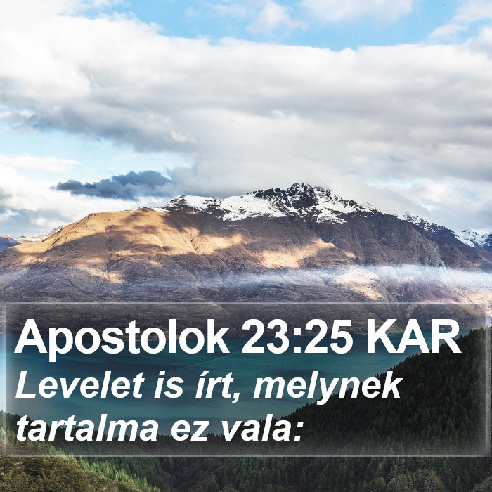 Apostolok 23:25 KAR Bible Study