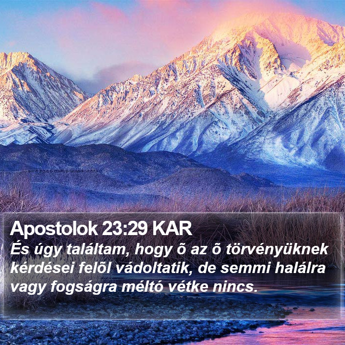 Apostolok 23:29 KAR Bible Study