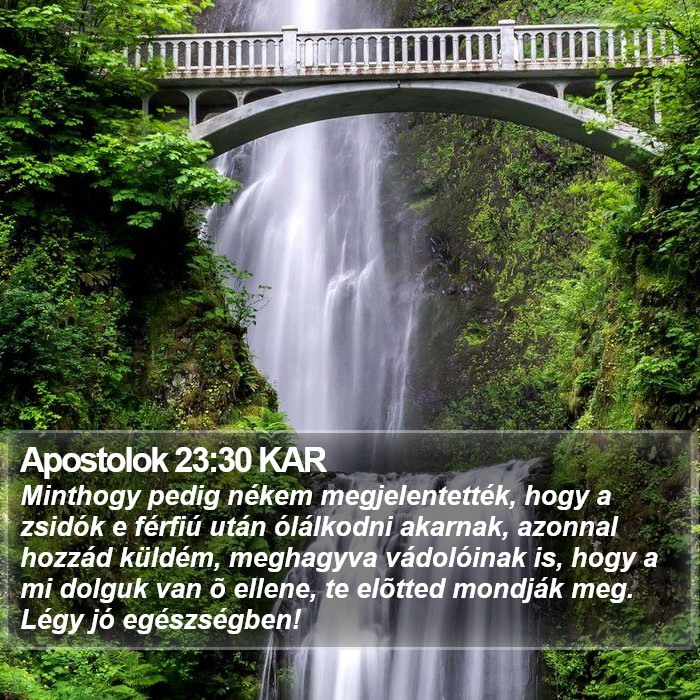 Apostolok 23:30 KAR Bible Study
