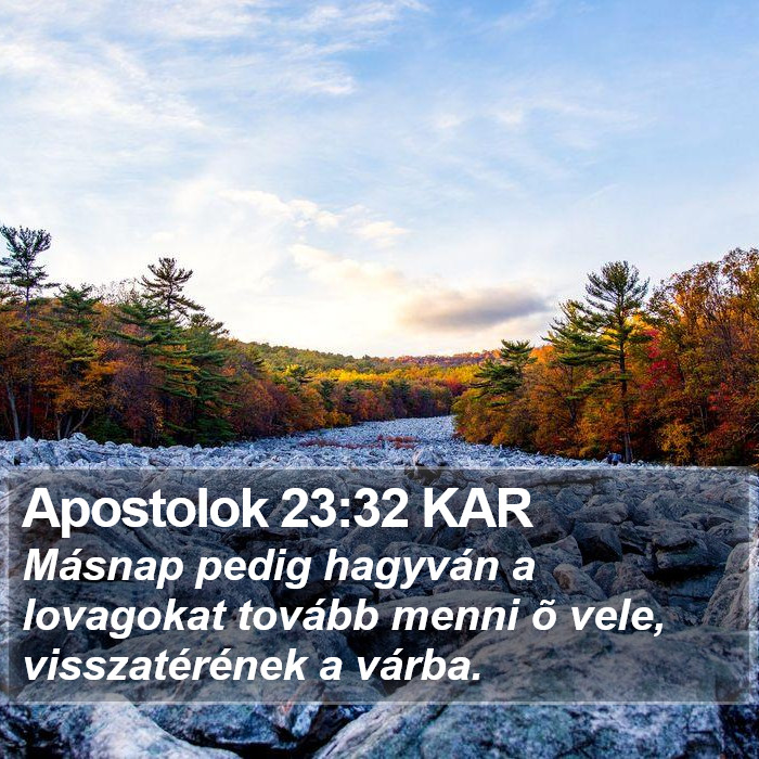 Apostolok 23:32 KAR Bible Study
