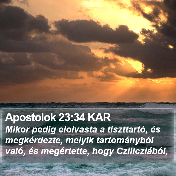 Apostolok 23:34 KAR Bible Study