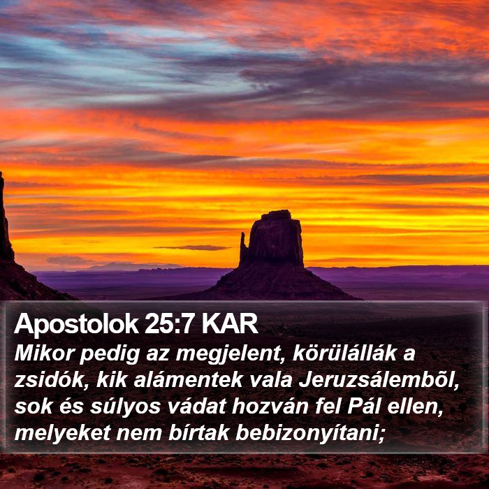 Apostolok 25:7 KAR Bible Study