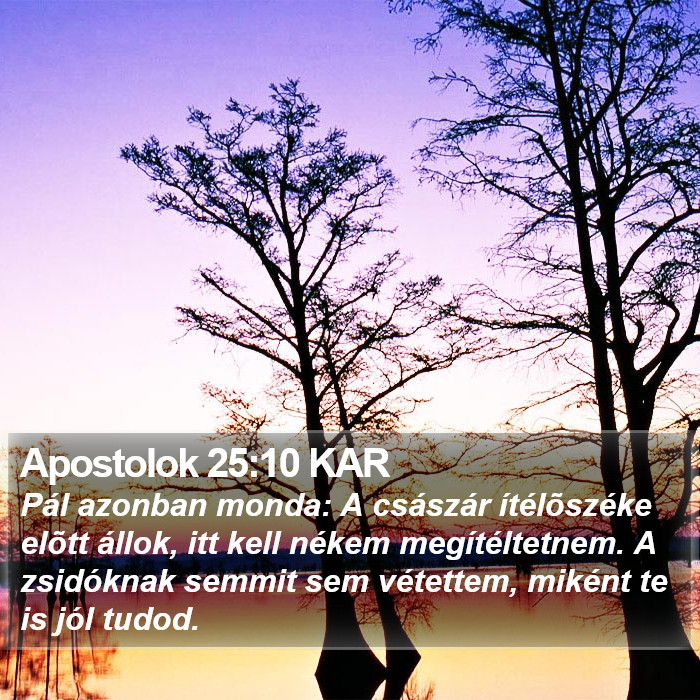 Apostolok 25:10 KAR Bible Study