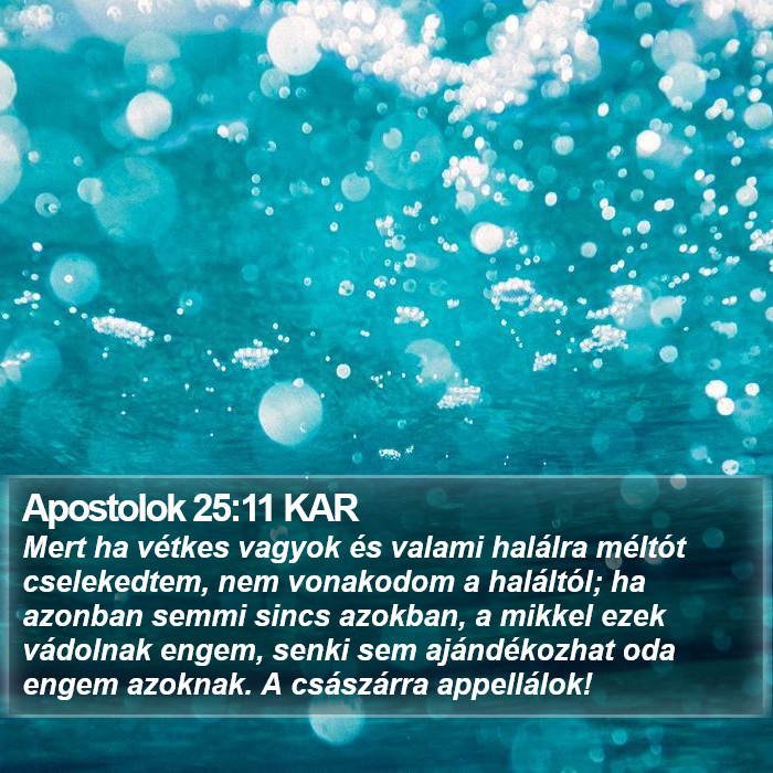 Apostolok 25:11 KAR Bible Study