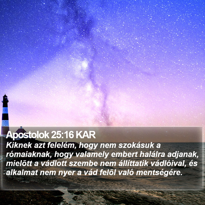 Apostolok 25:16 KAR Bible Study
