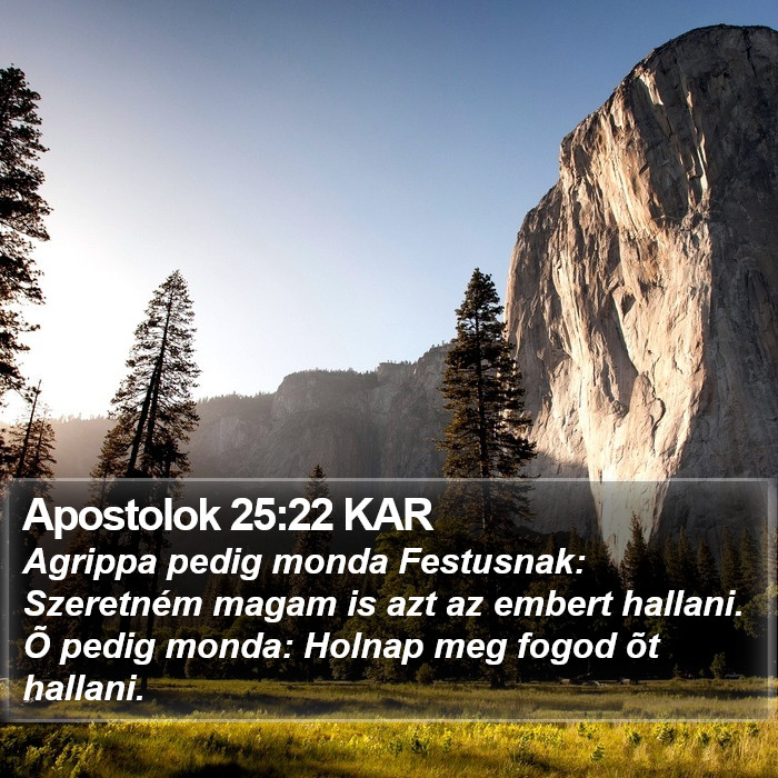 Apostolok 25:22 KAR Bible Study