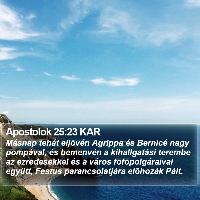 Apostolok 25:23 KAR Bible Study