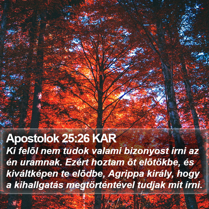 Apostolok 25:26 KAR Bible Study