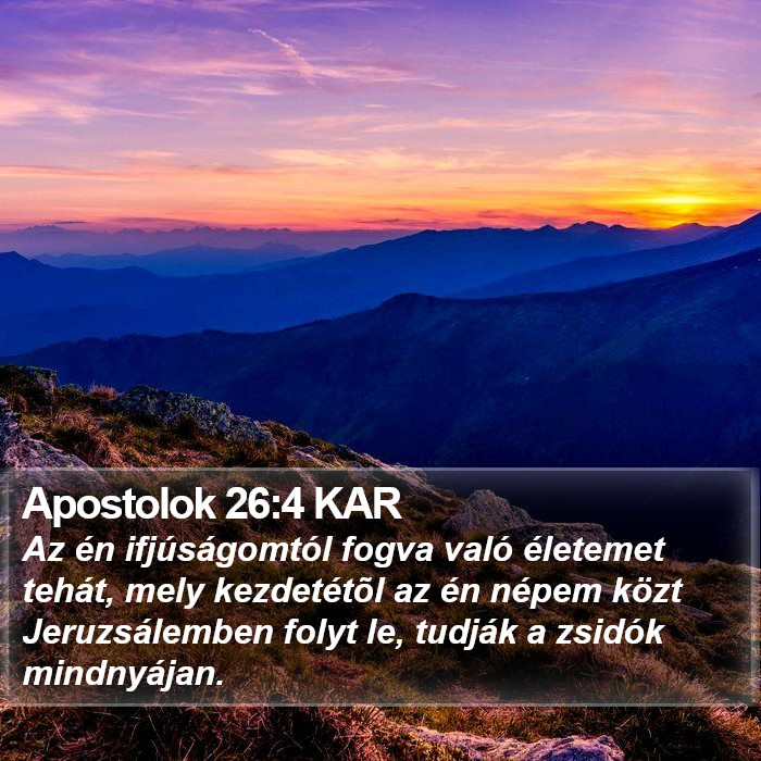 Apostolok 26:4 KAR Bible Study