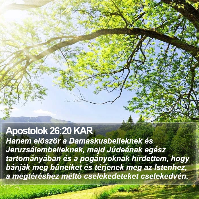 Apostolok 26:20 KAR Bible Study