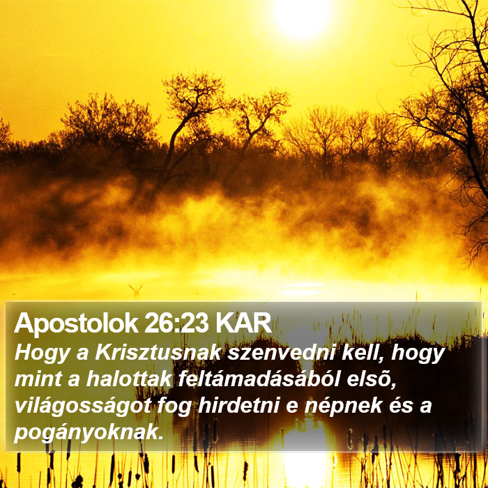 Apostolok 26:23 KAR Bible Study