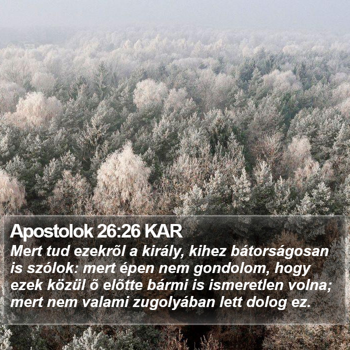 Apostolok 26:26 KAR Bible Study