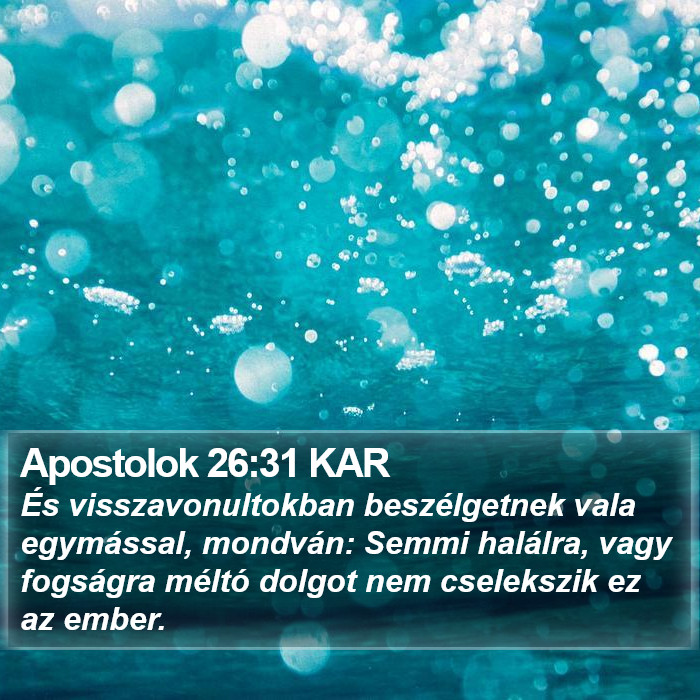 Apostolok 26:31 KAR Bible Study