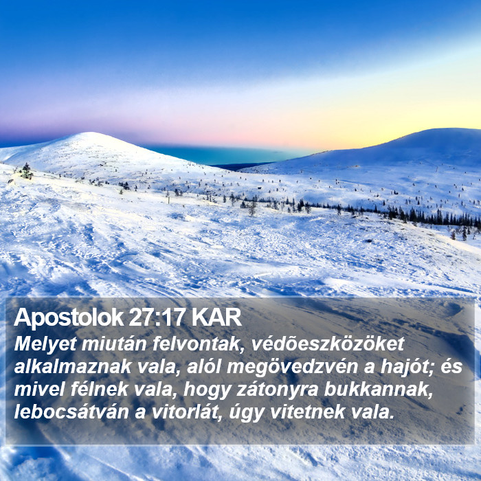 Apostolok 27:17 KAR Bible Study