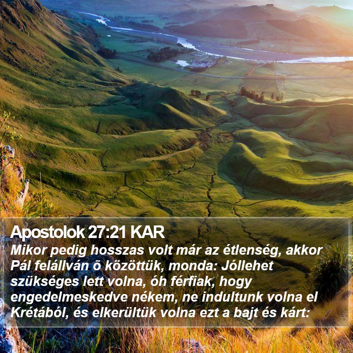 Apostolok 27:21 KAR Bible Study