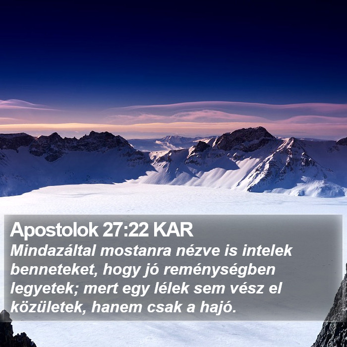 Apostolok 27:22 KAR Bible Study