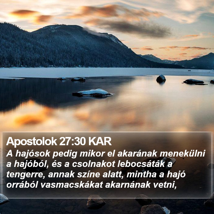 Apostolok 27:30 KAR Bible Study