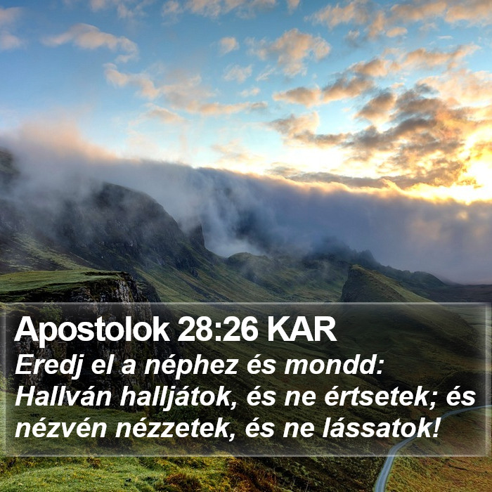 Apostolok 28:26 KAR Bible Study