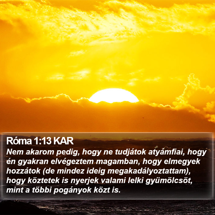 Róma 1:13 KAR Bible Study