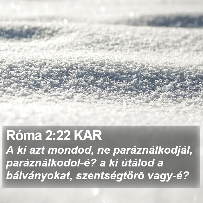 Róma 2:22 KAR Bible Study