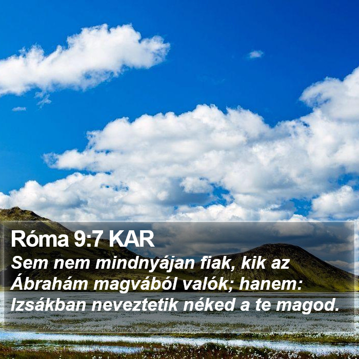 Róma 9:7 KAR Bible Study