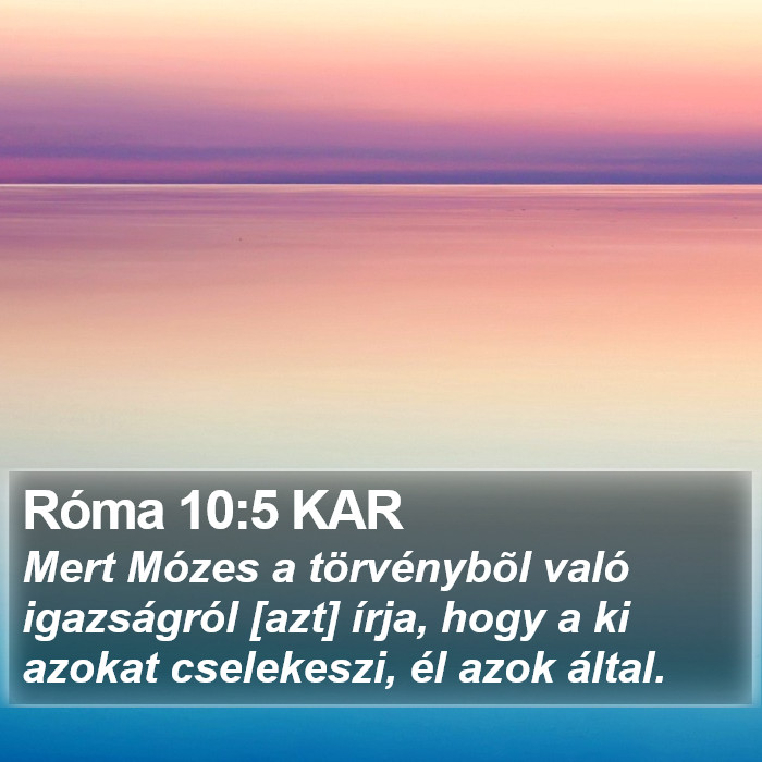 Róma 10:5 KAR Bible Study